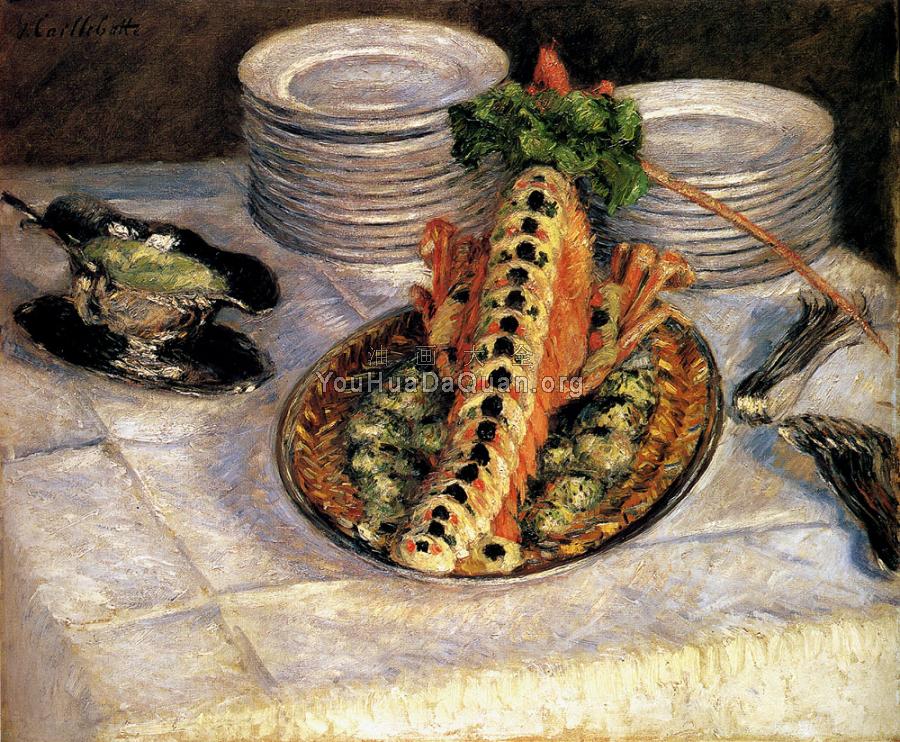Still Life With Crayfish - 古斯塔夫·卡里伯特